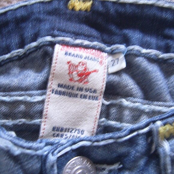 Like New Excellent Condition True Religion Women Super T Jeans sz 27 Made in USA - Picture 2 of 5
